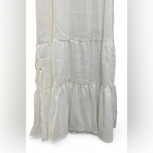 NEW Western Vintage | S, M | Sexy White Effortless Flowy Ruffle Maxi Ankle Dress - Picture 5 of 10